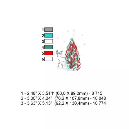 Sapin-et-cerf-sous-la-neige-tombante-fiche-technique-couleur-et-taille-motif-de-broderie-machine-CuteRoyal.com
