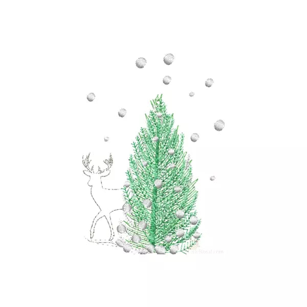 Sapin-paysage-neige-et-cerf-argenter-motif-broderie-machine-cr10063