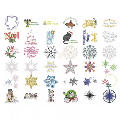 <img source='CR144NOEL.webp' alt='Collection festive : 144 motifs de broderie machine de Noël.' />.
